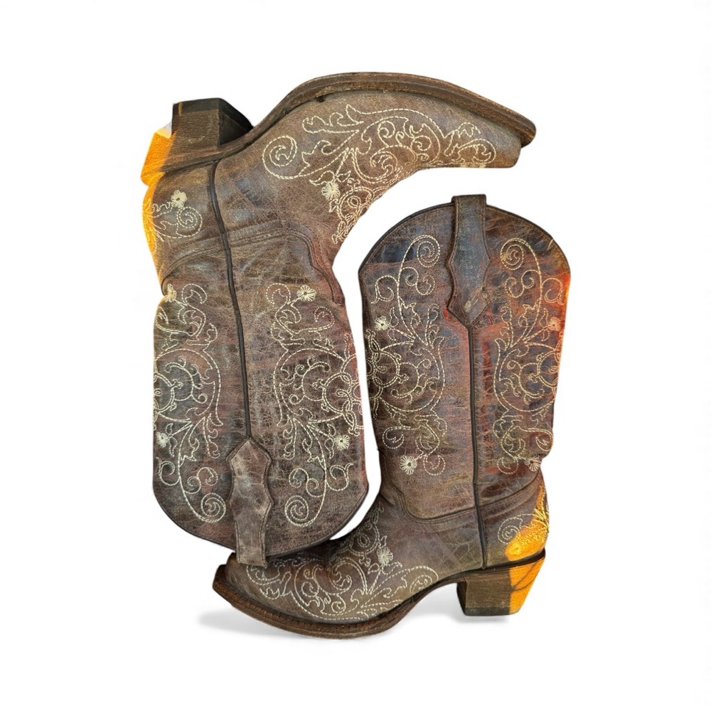 Corral Embroidered Brown Western Boots - image 5